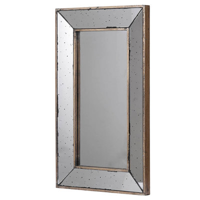 Traditional 16.5X24" Mirror Or Tray, Crystal-Clear Glass Reflection, Expands Room Visual, 7.3Lbs, Silver, Wood Stunning Transforms Room,