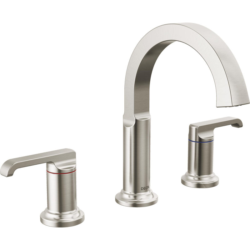 Tetra 3-Hole Widespread Bathroom Faucet, 2-Handle Bathroom Sink Faucet with Drain Assembly, Stainless