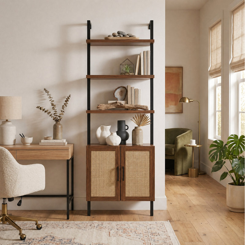 Dearbhaile Ladder Storage Bookcase, Special Walnut