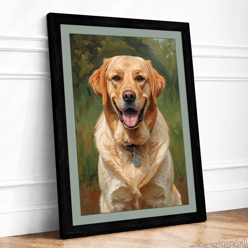 Labrador's Gentle Gaze Modern - Framed Print, Black, A4 - 29.7 x 21.0 cm