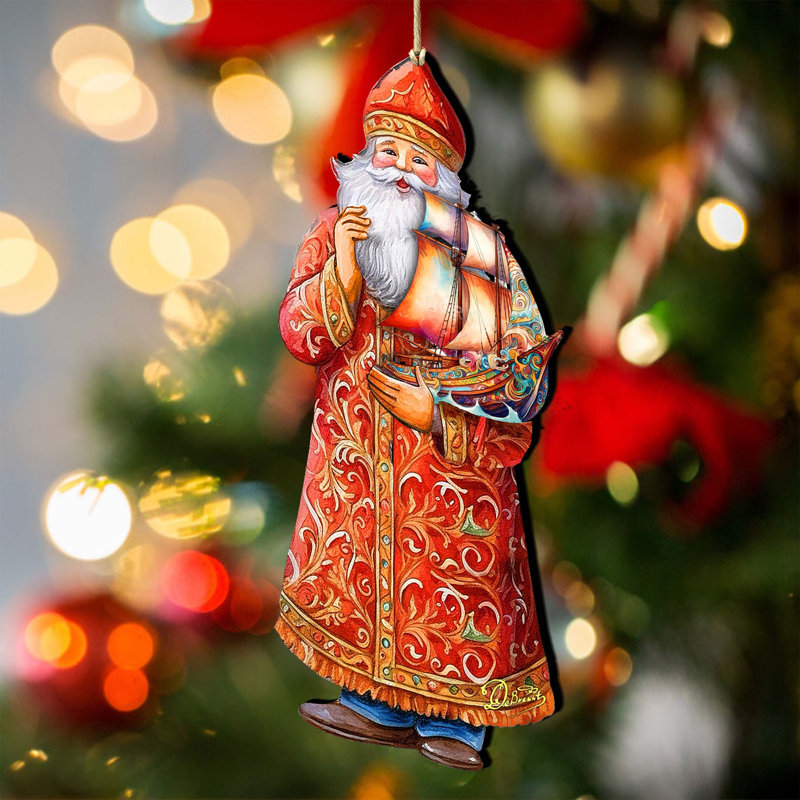 Croisière des Fêtes avec des ornements en bois du Père Noël, par Debrekht