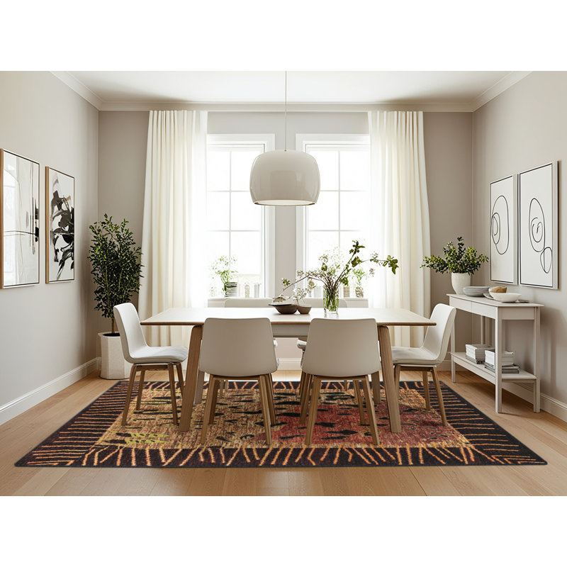 Abstract Indoor Rug, Rectangle 7' x 10'