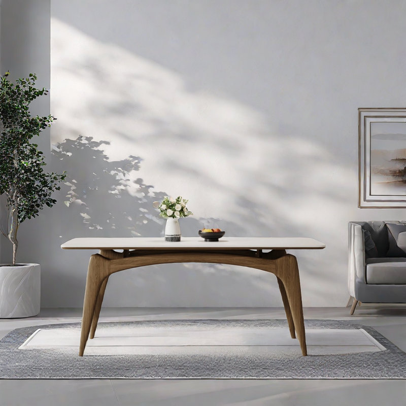 Monro Solid wood light rock table, 29.52"H x 70.86"L x 35.43"W