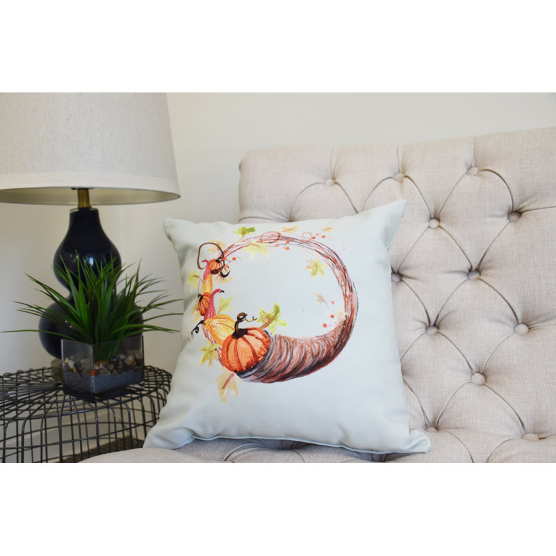Harvest Reversible Throw Pillow, Light Green, 16" x 16"