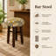 Tabouret de bar rembourré en acacia massif-133596003