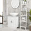 Armoire de salle de bain, blanche, tablette réglable pour un espace de rangement pratique avec option