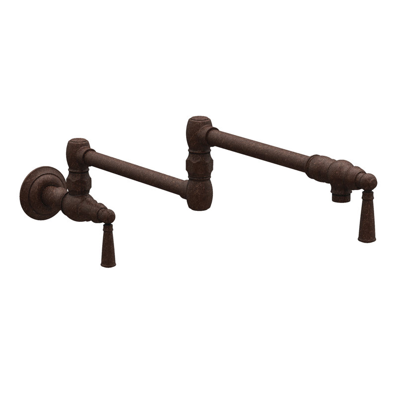 Jacobean Wall Mount Pot Filler, Oil Rubbed Bronze - Hand Relieved