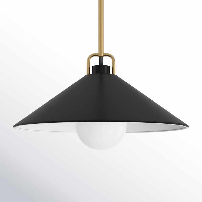 Zoë 1 - Light Lacquered Brass Single Pendant, Black