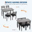 Ensemble de table de salle à manger pour 4 pièces, ensemble de cuisine à structure en métal 5 pièces avec chanfrein - Mobilier de salle à manger pour petits espaces, appartement, studio, petit-déjeuner-2049198476-2049198478