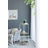 Slim 3-Tier Round Accent Shelf, Gold-White Frame with Glass Shelves