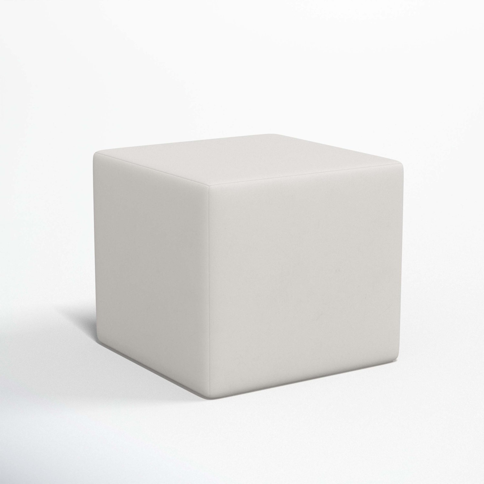 21" Linen Upholstered Ottoman, Bella Light Gray Performance Velvet