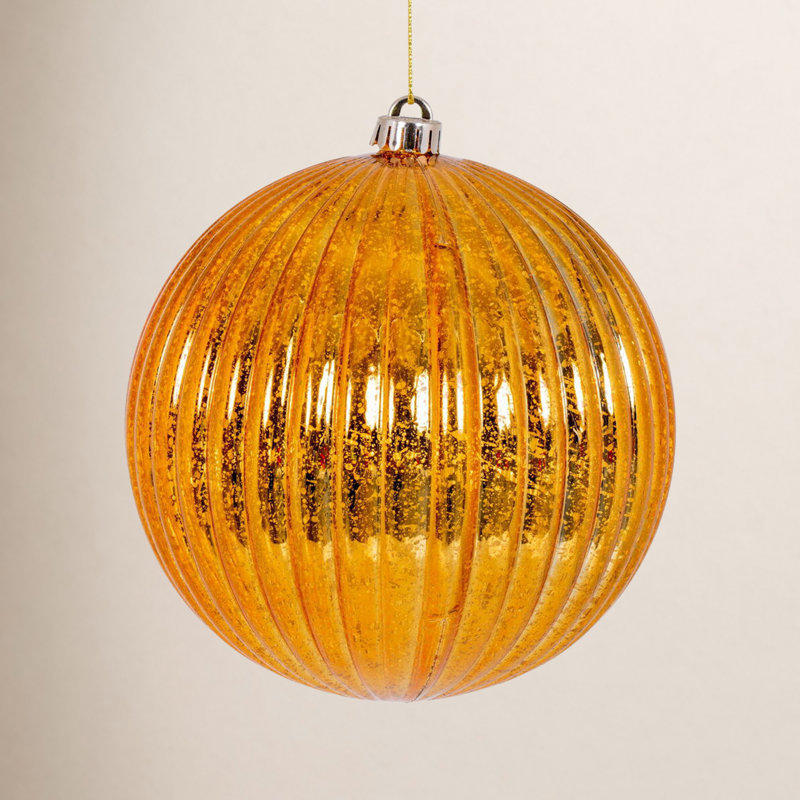 6'' Solid Ball Ornament, Antique Gold