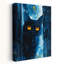 Midnight Watcher Cat Abstract Contemporary Cat Architecture City Wall Art Print 1 Piece Wrapped Canvas Wall Art-76856111