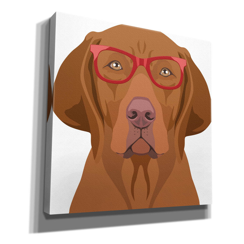 "Vizsla portant des lunettes de hipster 2" par les affiliés Furbaby, H 18 po x l 18 po