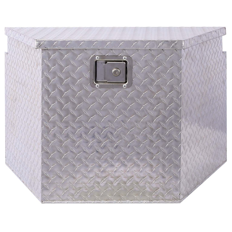 Boîte à outils en aluminium de 29 po, boîte à outils pour lit de camion robuste, boîte à outils de rangement pour camionnette extérieure, organisateur de rangement pour véhicule récréatif, boîte de dessous de caisse avec clés de verrouillage, argent, 29 po x 16,5 po x 18,5 po