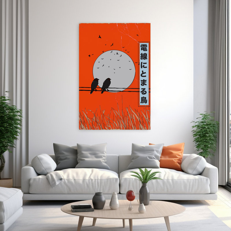 Art contemporain contemporain abstrait "Bold Contemporary Bird", H 60 po x l 40 po