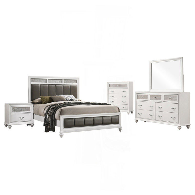 Ensemble de chambre à coucher grand lit 5 pièces Randall