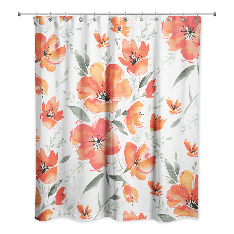 Rideau de douche simple à motif floral Kiruna