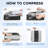 10 Set Compression Packing Cubes For Travel Essentials,Compressible Expandable Packing Cubes For Suitcase(Black)