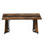 Table de salle à manger avec capacité de charge de 330 lb, brun rustique et noir 70,9 po, pieds réglables pour la stabilité, facile à assembler, acier, table de bureau idéale pour 8 personnes, propre, surfaces inégales, capacité,
