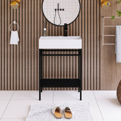 Ensemble de meuble-lavabo autoportant 24 po avec comptoir en céramique 24 po
