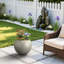 Grand pot à fleurs rond en béton gris 19,5 po avec intérieur amélioré et trous de drainage pour l'intérieur et l'extérieur-781112015-781112001