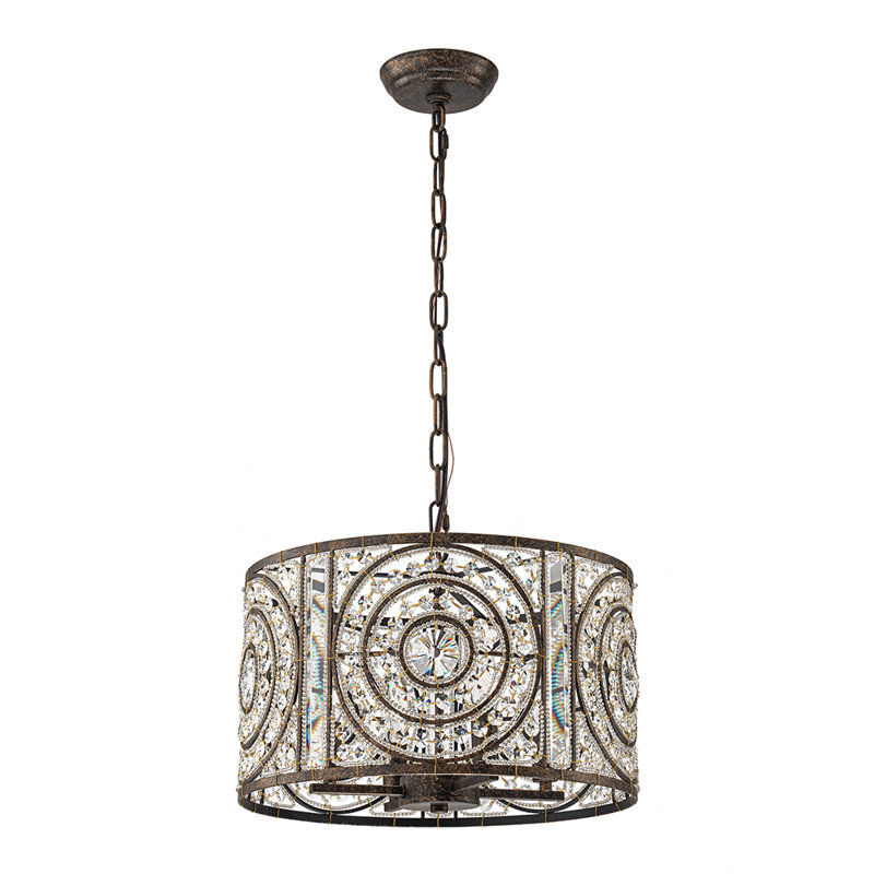 4-Light Sparkling Crystal Glass Statement Chandelier 