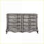 Commode à finition platine antique avec glissières de tiroir pleine extension | Argent antique | Bois synthétique