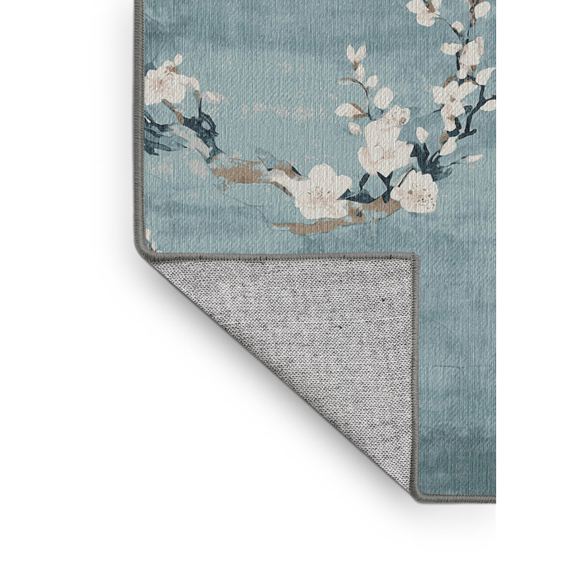 Machine Washable Gray Area Rug, Round 6'