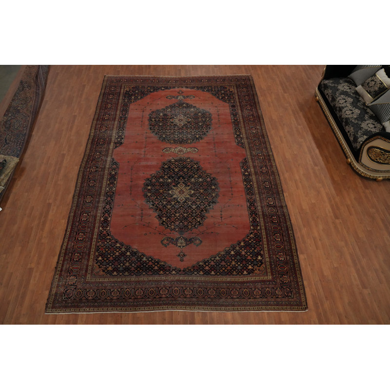 Pre-1900 Vegetable Dye Traditional Large Rug 10x16