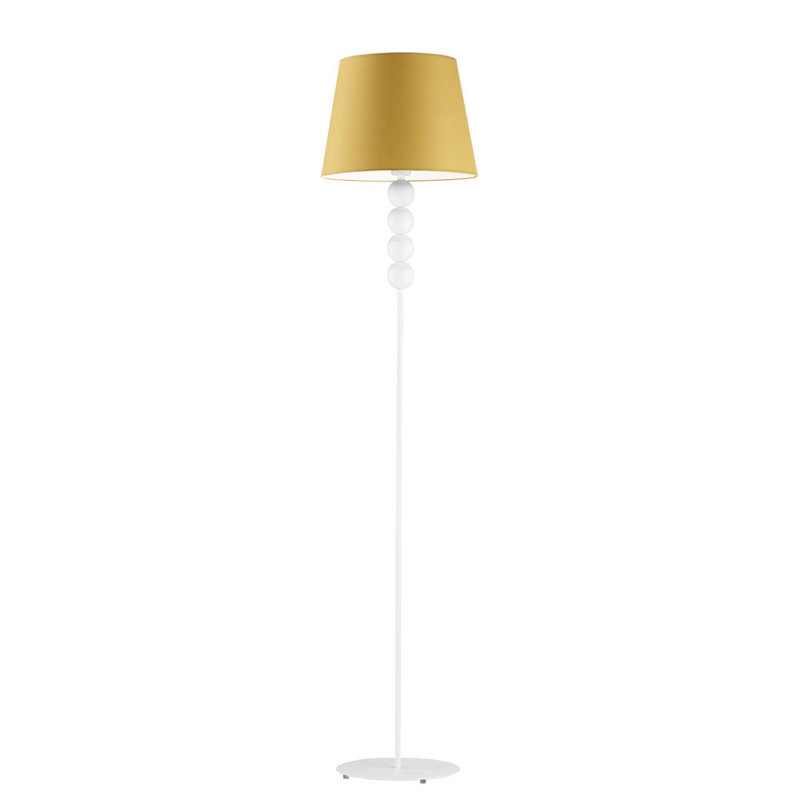 Sachso 174cm Traditional Floor Lamp, Mustard, Silver