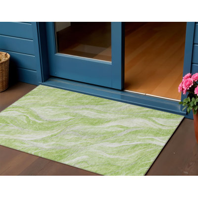 Tapis intérieur lavable abstrait ivoire 3 pi x 5 pi