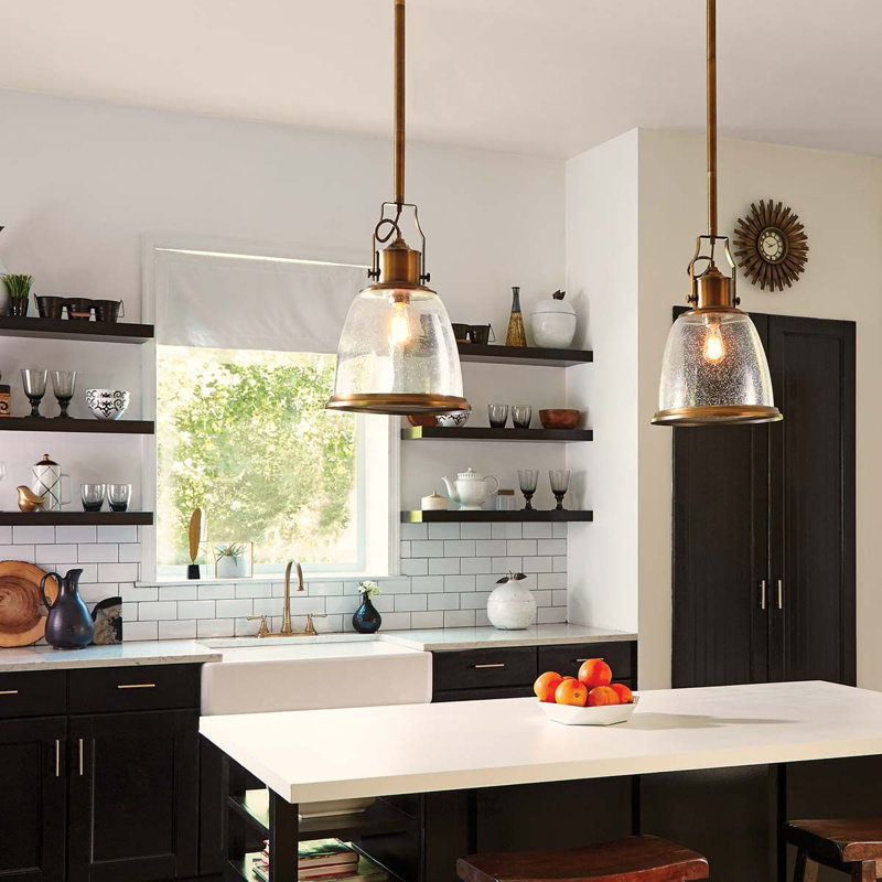 Jonesboro 1 - Light Aged Brass Dome Pendant, 35.9cm H x 24cm W x 24cm D, Aged Brass