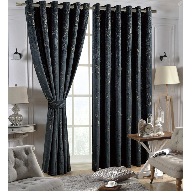 Delyth Blackout Curtain Pair, Beige, Width 229 x Drop 229cm