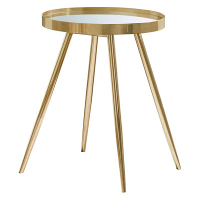 Barfield Mirrored Glass Tray Top End Table