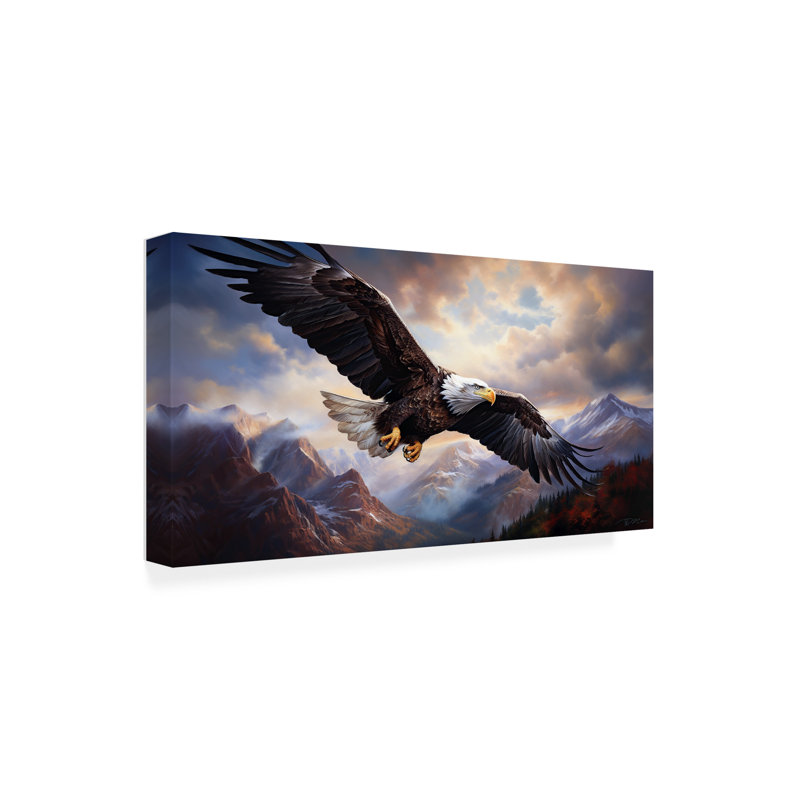 Aigle volant (4) sur toile, H 10 po x l 19 po x P 2 po