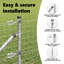 Fence Posts With Spike 13 Pcs Diameter32 Mm Galvanised Steel-2001151230-2001151228