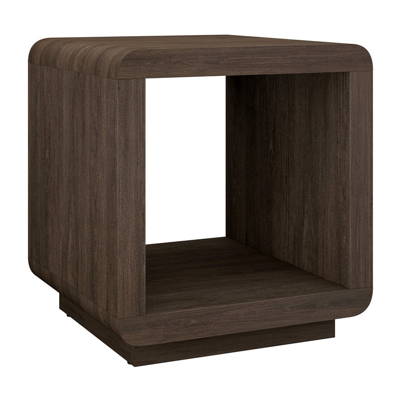 Lonni 20" Wide Square Side Table in Brown Oak, Brown Oak