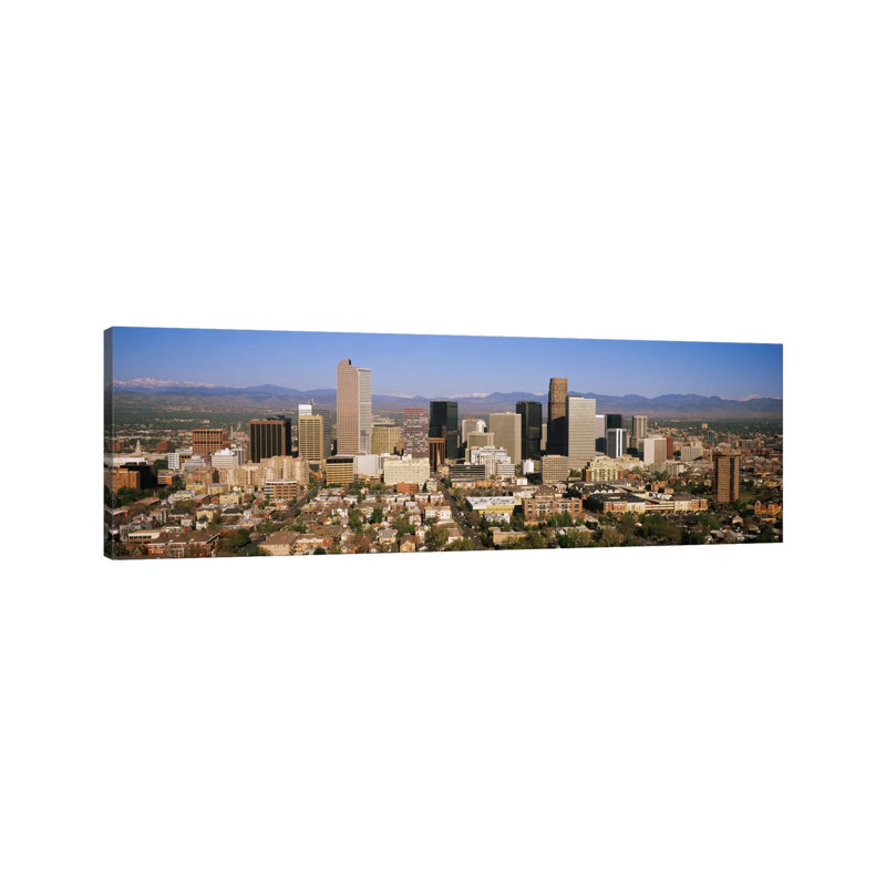 Skyscrapers in a City, Denver, Colorado, USA 1 Piece Wrapped Canvas Panoramic Wall Art, 121.92 cm H x 40.64 cm W x 3.175 cm D