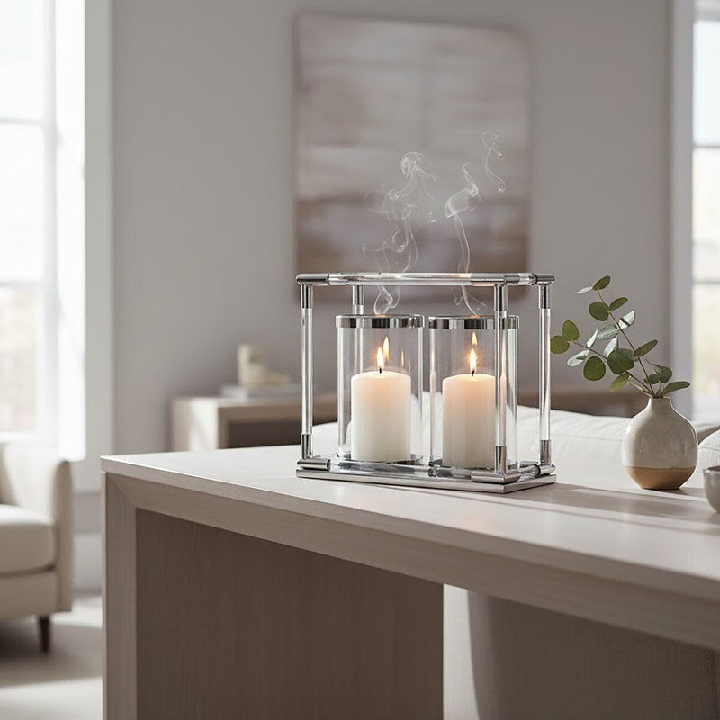 Lucita Stainless Steel Tabletop Lantern
