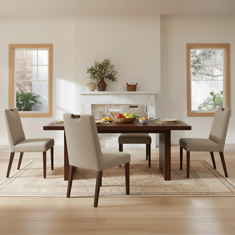Sylvan Hayes Upholstered Dining Chair Set Of 2, Effie Flax Performance Linen