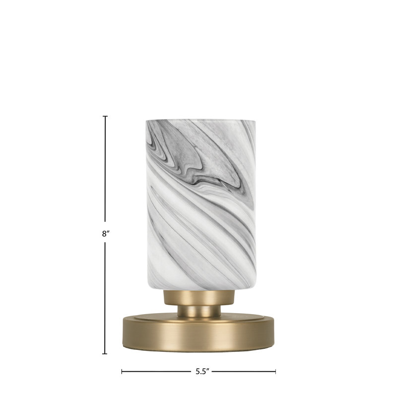 Luna Accent Lamp Shown In New Age Brass Finish With 4" Onyx Swirl Glass