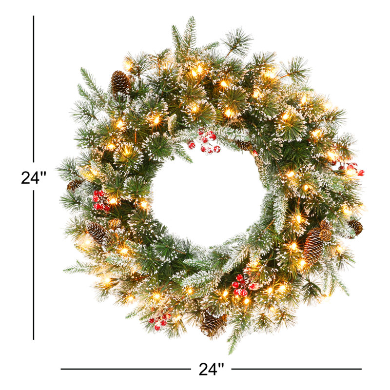 Faux Lighted 24 " Wreath