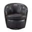 Chaise d'appoint, fauteuil de fonction pivotant pour meubles de salon, revêtement en cuir fleur gris, revêtement en bois massif