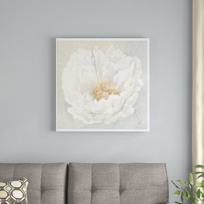 « white serene pivoine », reproduction d’impression sur toile encadrée maison