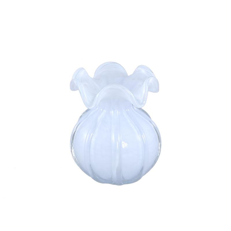 Chamere Glass Table Vase, 14cm H x 11cm W x 11cm D, White