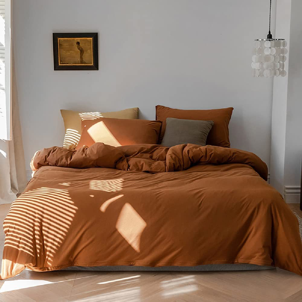 Pumpkin Burnt Orange Bedding Set QUEEN KING TWIN Orange Duvet