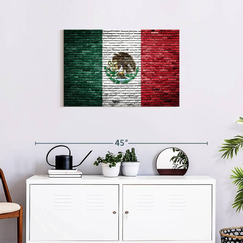 Borges Bricked Mexican Flag, 20" H x 30" W