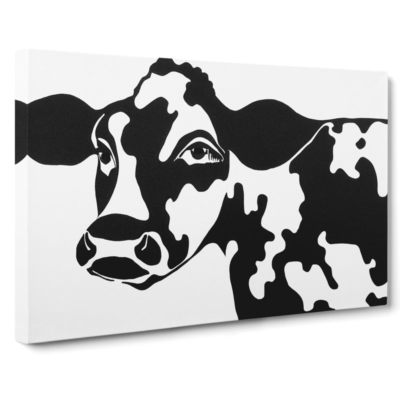 Monochrome Cow Art Vol.1 Abstract - Wrapped Canvas, 40cm H x 60cm W x 3cm D