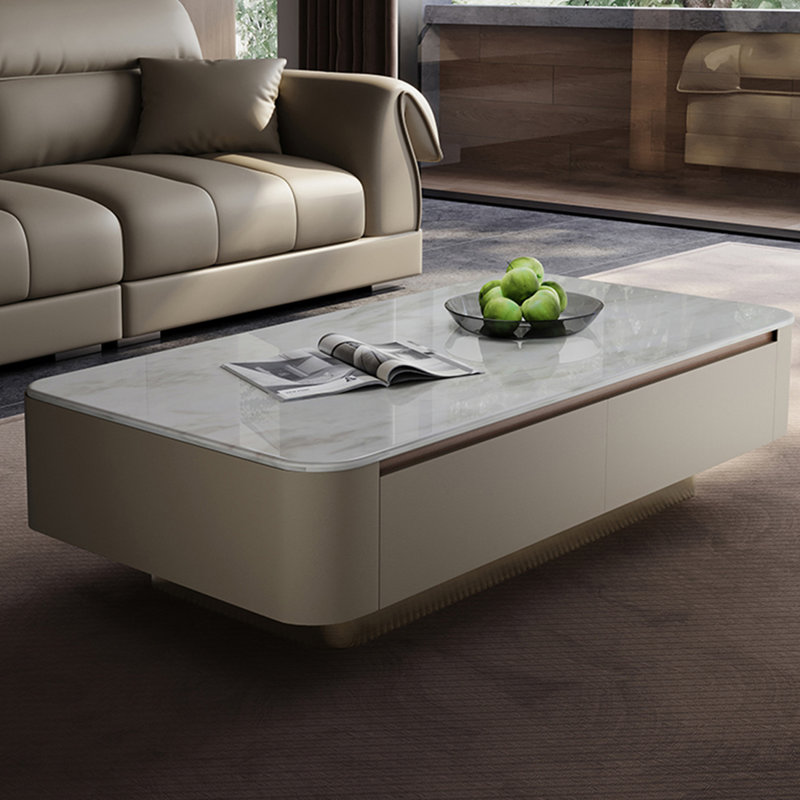 Luxury Marble Coffee Table, 15.74" H x 47.24" L x 23.62" W